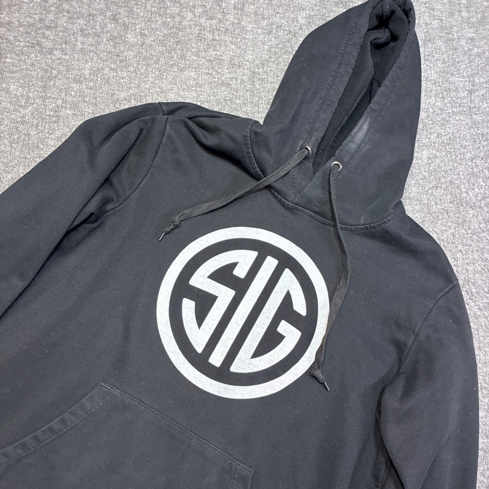 Sig Sauer Logo Hoodie Mens Large Black Graphic Pullover 2A